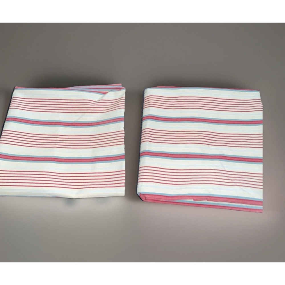 IKEA Alvine Raffla Pillow Cover SET (2) 25” x 25” Stripes 100% Cotton Buttons - Picture 2 of 16